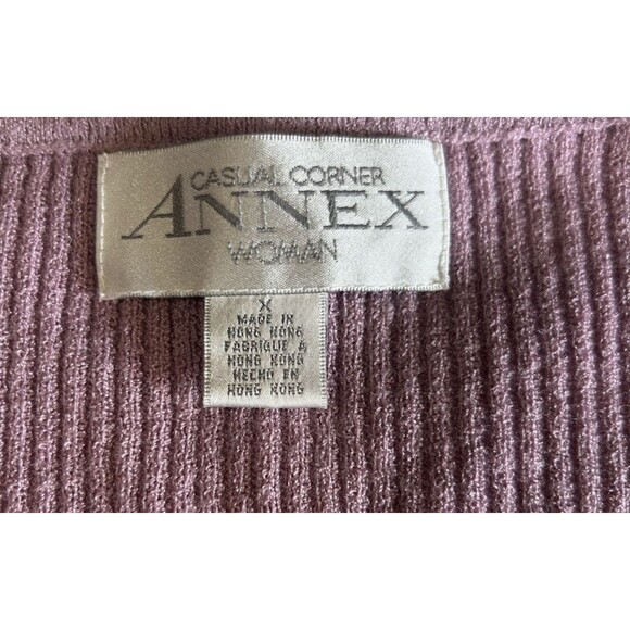 Casual Corner Annex Woman Lilac Beaded Embroidered Button Up Cardigan Sz X - Picture 7 of 8